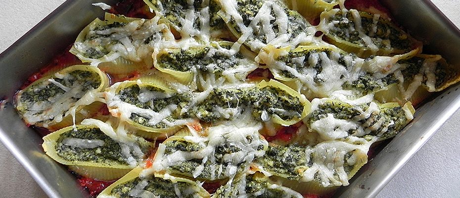 Spinach and Ricotta Conchiglioni