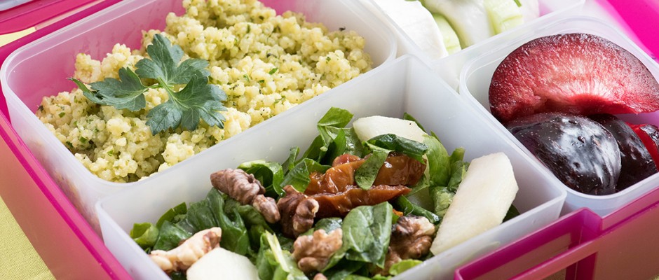 Едно бързо и лесно меню за кутиите lunchbox, с пълноценна храна и баланс. Lunchbox menu Просо с песто без глутен