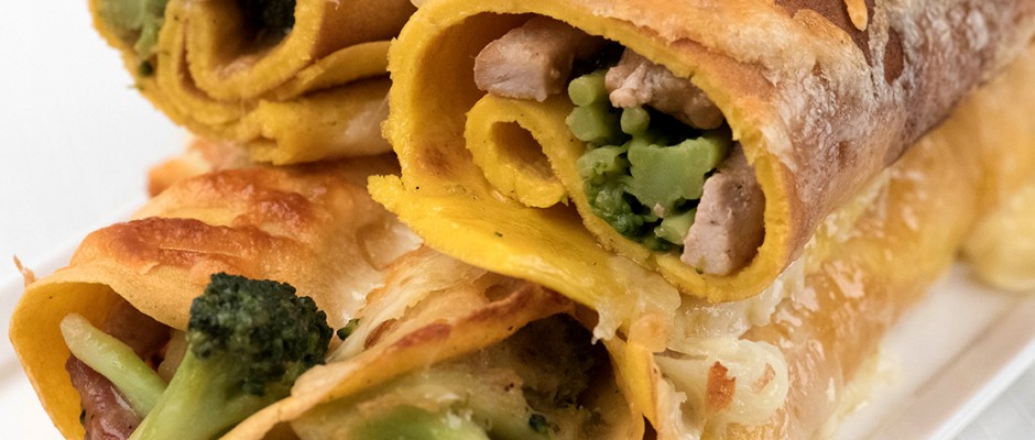 палачинки от царевично брашно с месо