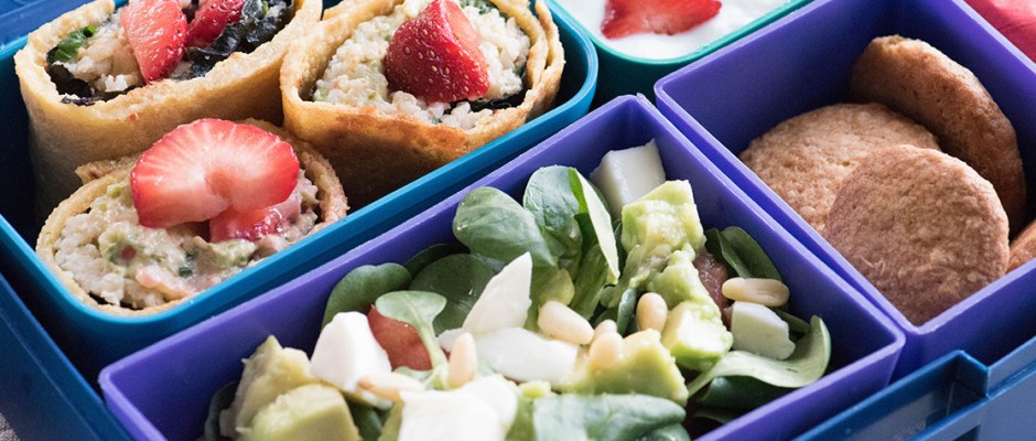 lunchbox menus sushi and tortilla rolls