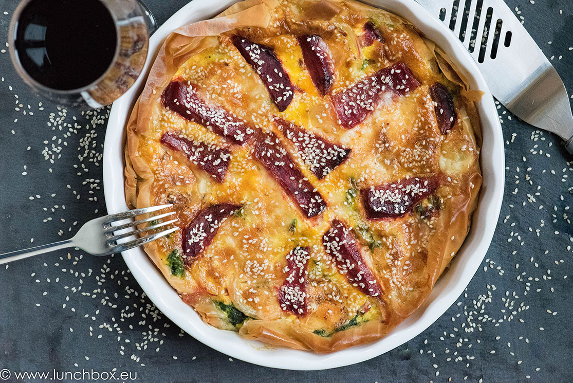 roasted beet quiche