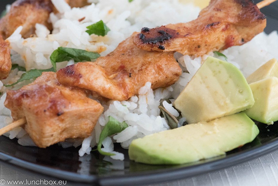 Coconut Marinated Grilled Chicken Skewers
