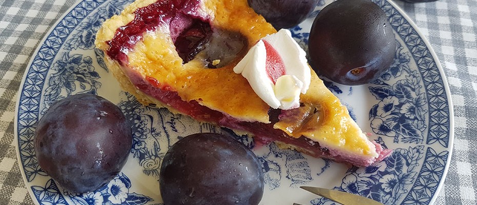 Sugar free Summer Prune tart