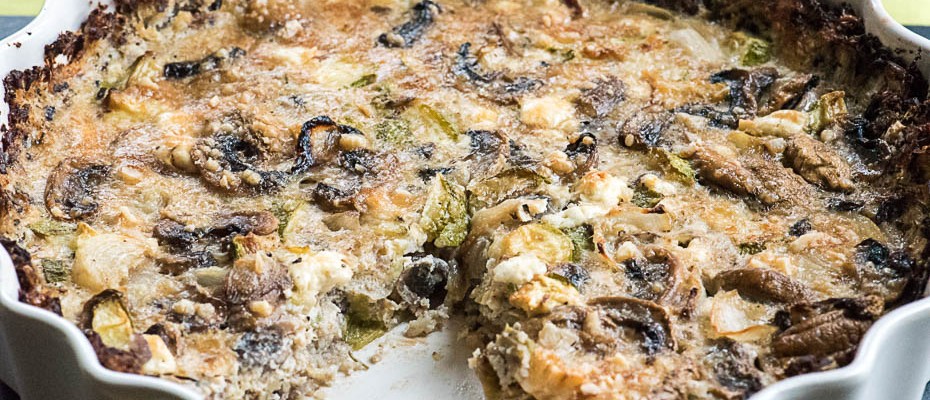 Vegetable quiche with cauliflower and sunchoke