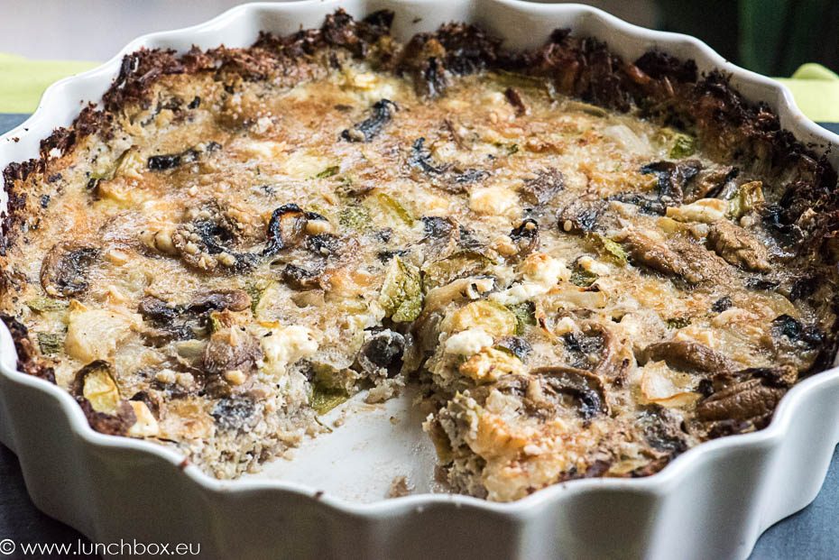 Vegetable quiche with cauliflower and sunchoke