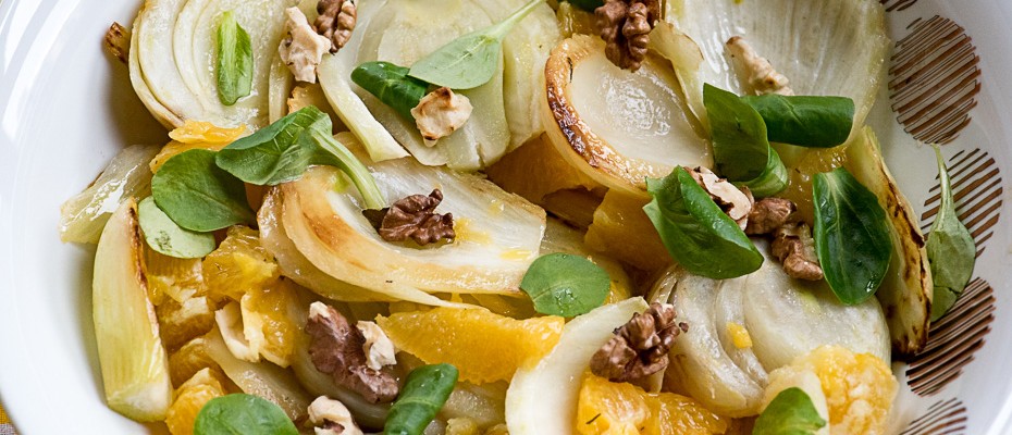 Салата с резене и портокал