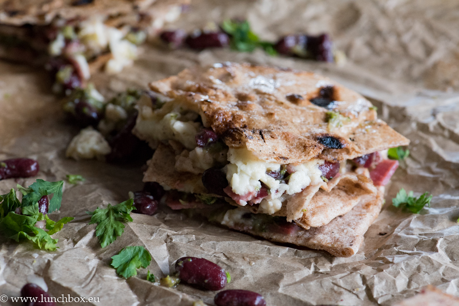 Broccoli and Red Bean Quesadillas