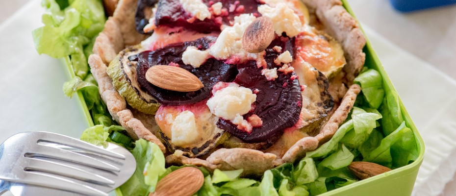 Beetroot rye tart