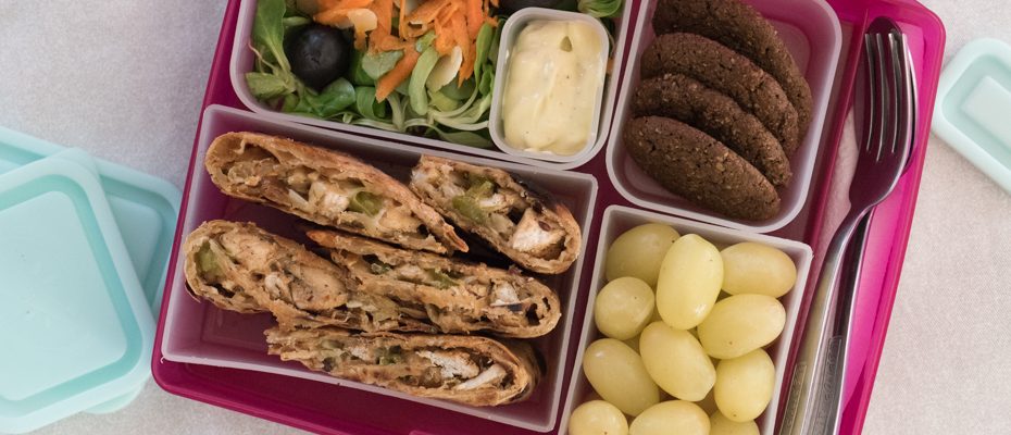 Lunchbox menu baked quesadillas