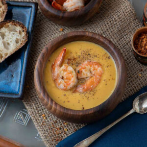 Pumpkin-soup-with-shrimp-and-ginger-2