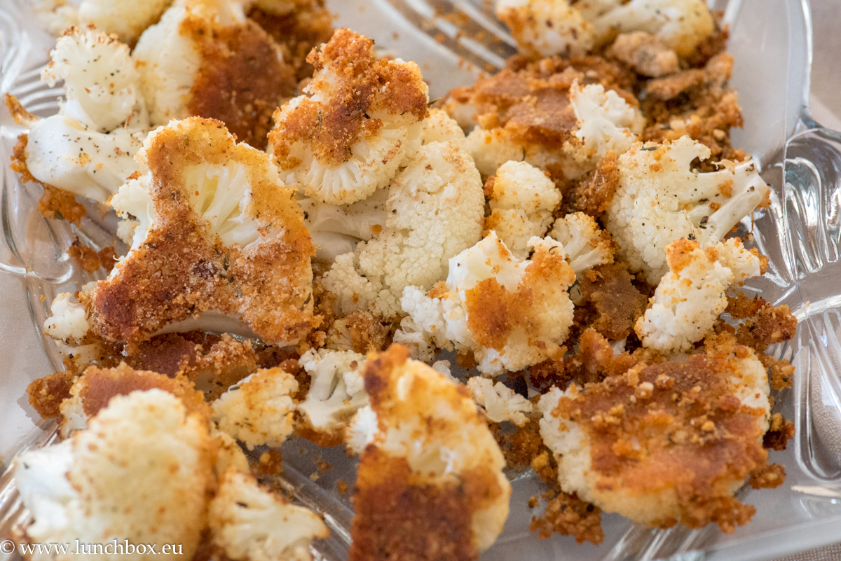 Parmesan-crusted cauliflower with herbs
