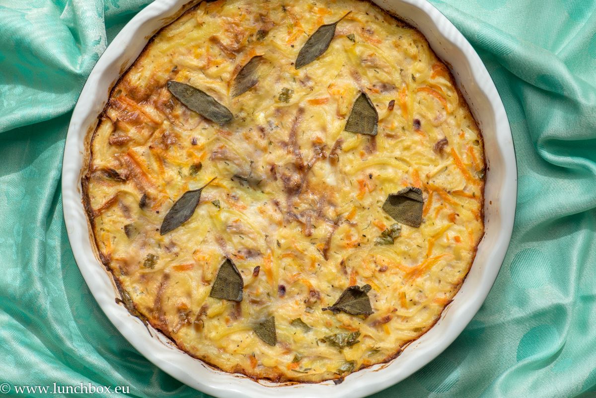 spiralized root veggie tart