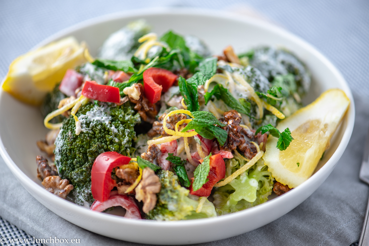 Broccoli salad with creamy lemony-yogurt dressing