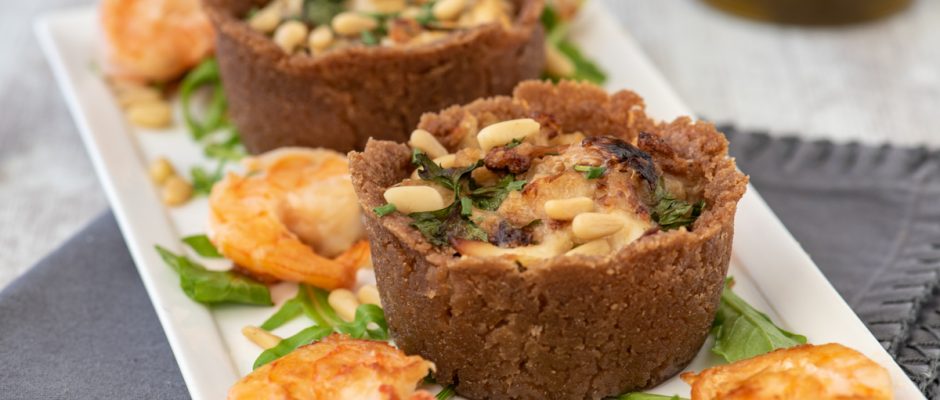 Buckwheat baskets with fish filling