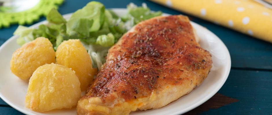 Oven baked chicken breast.