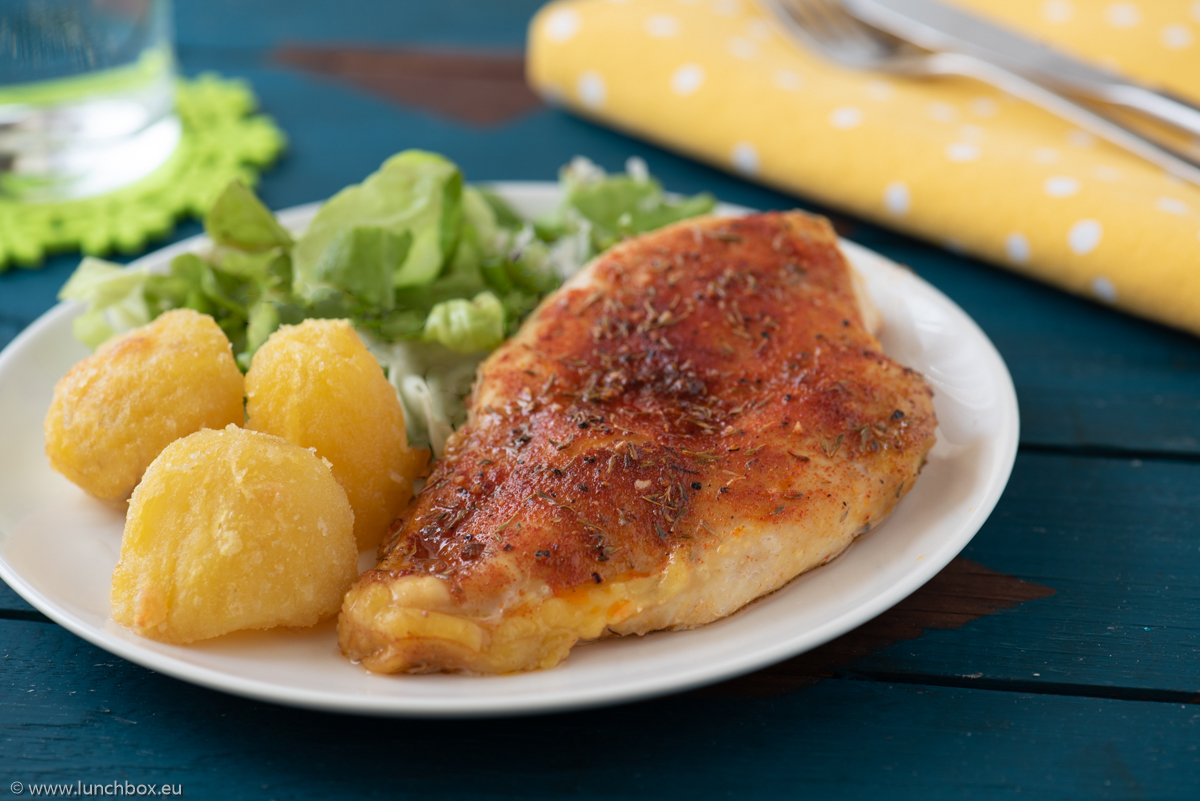 Oven baked chicken breast.