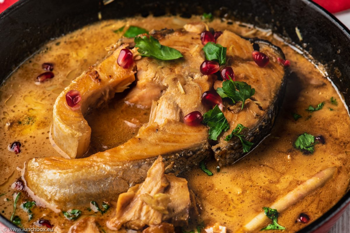 Salmon in coconut lime sauce