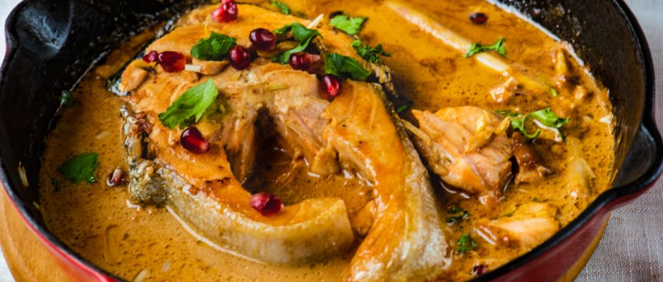 Salmon in coconut lime sauce