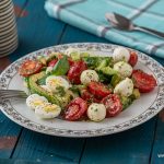 Summer salad with basil and tomatoes