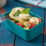 Lunchbox Summer salad with basil and tomatoes