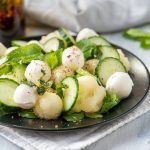 Melon salad with mint and Mozzarella
