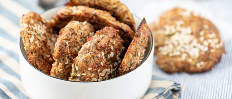 Crispy Zucchini Bread with walnuts and parmesan