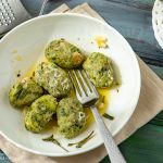 Nutmeg flavored spinach gnocchi