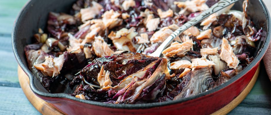 Warm Radicchio Salad With Salmon
