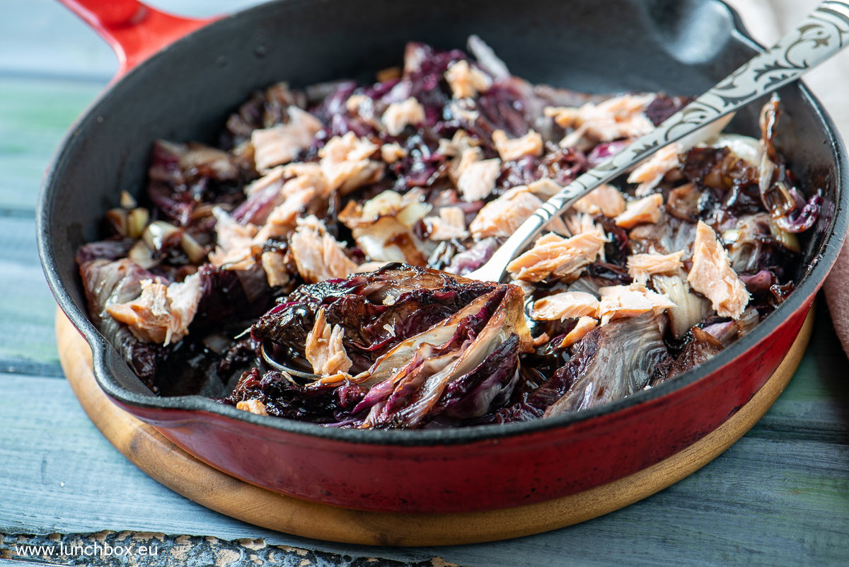 Warm Radicchio Salad With Salmon