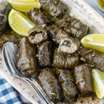 Vine leaves with rice, pine nuts and mint