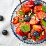 Rhubarb Salad with Strawberries, Mint and Almonds