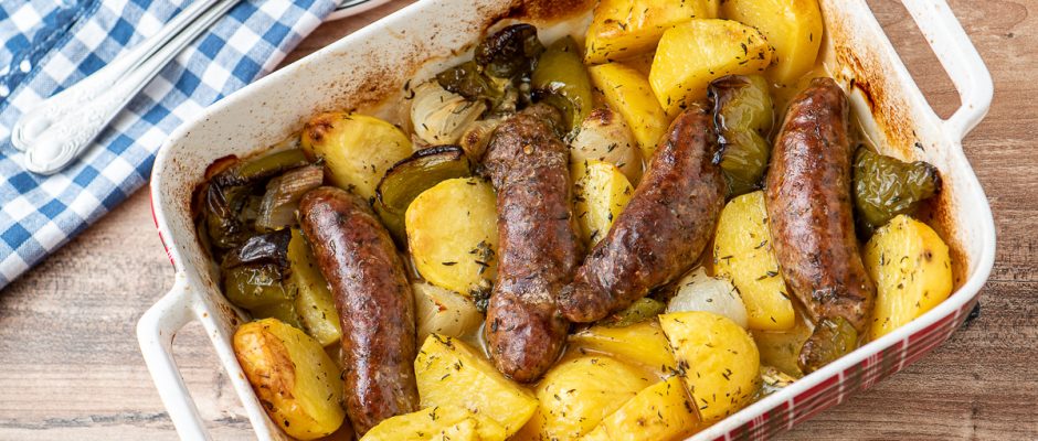 Roasted sausage and potatoes