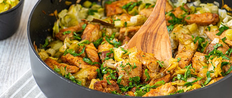 Pork with leeks