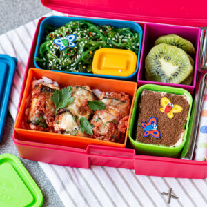 Lunchbox Coral Eggplant rolls