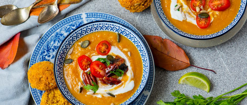 Супа с тиква, хрян и меден пекан