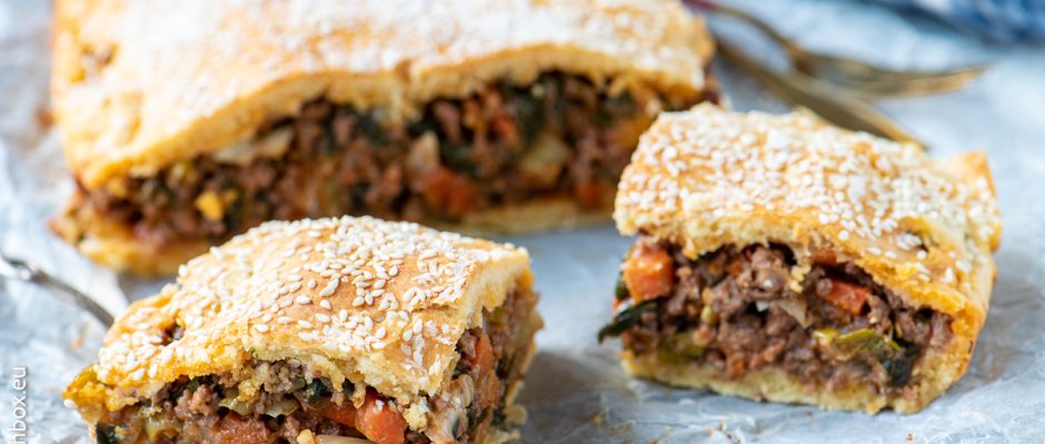 Beef mince slice for Lunchbox