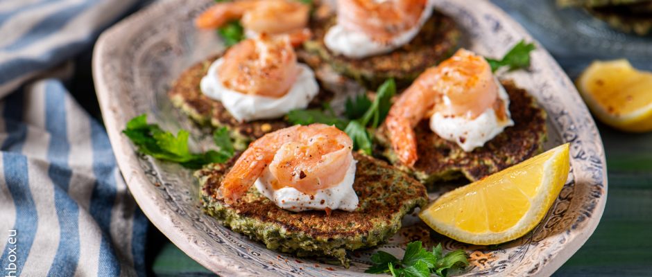 Pea, backwheat and kale fritters, gluten free