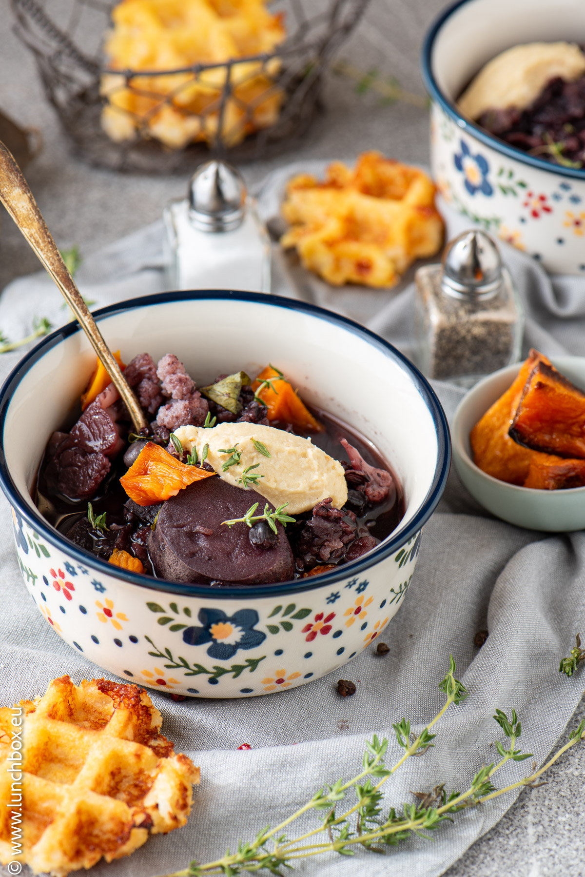 Purple potato and wild rice soup Purple potato and wild rice soup