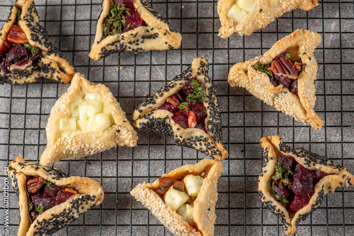 Savoury bites Hamantashen